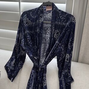 Women's Navy western kimono